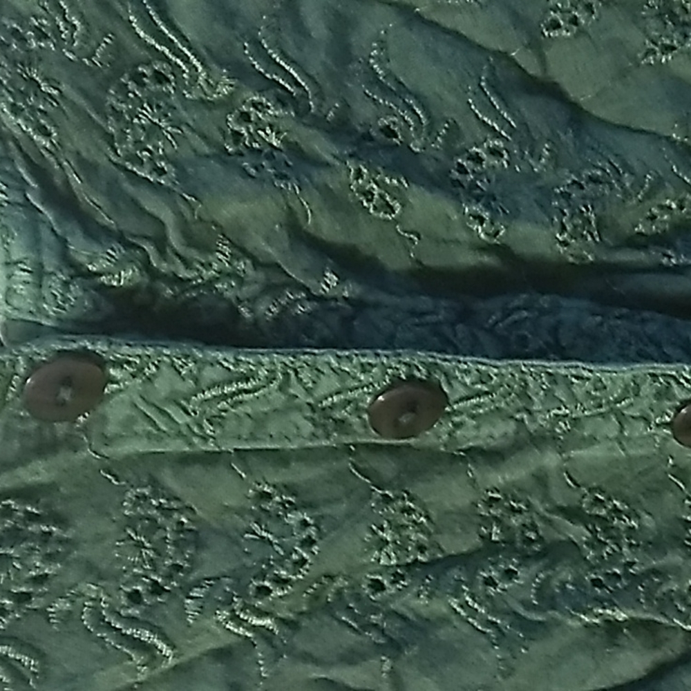 Fairycore Cottagecore Grunge Green Lace Vintage Top Size Small - Picture 3 of 4